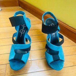 Jessica Simpson Blue And Black Platform Pumps - | Color: Blue/Black |  8/9 Women